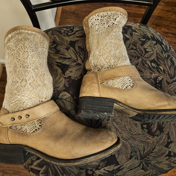 Free People Distressed Crochet Shaft Boots - Picture 2 of 4